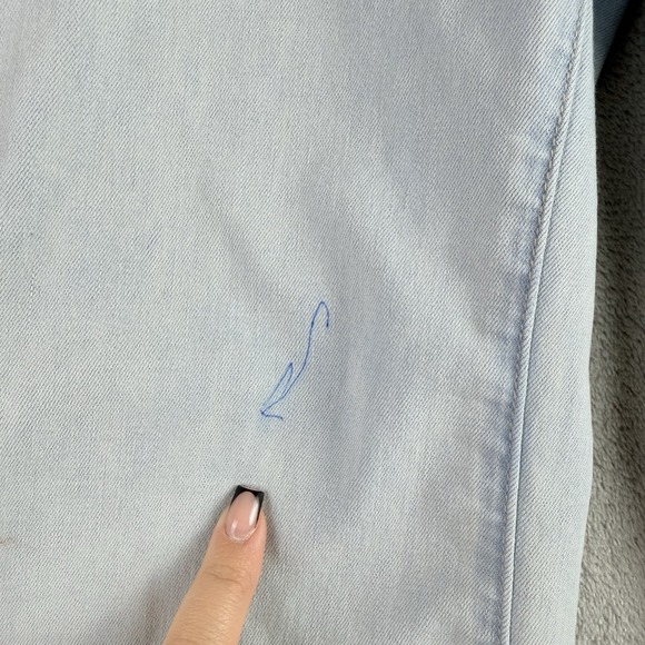 We The Free Jeans Womens 28x26 Blue Denim Super Flare Raw Fray Retro Bell Bottom - Picture 14 of 16